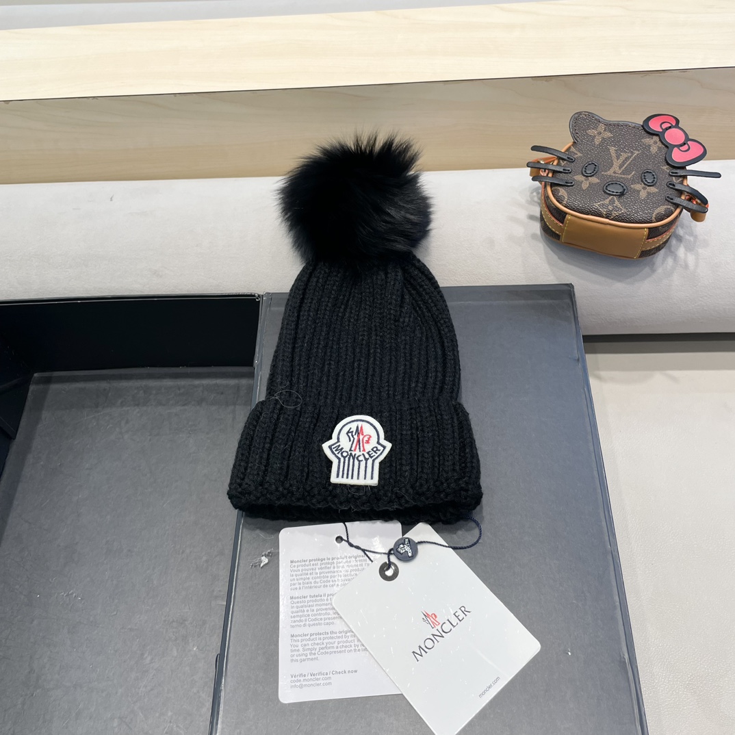  moncler蒙口欧美风格秋冬新款保暖羊毛帽儿童男女款通用版毛线帽冷帽帽子