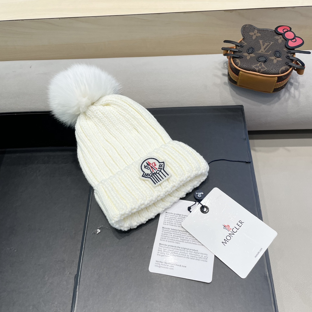  moncler蒙口欧美风格秋冬新款保暖羊毛帽儿童男女款通用版毛线帽冷帽帽子