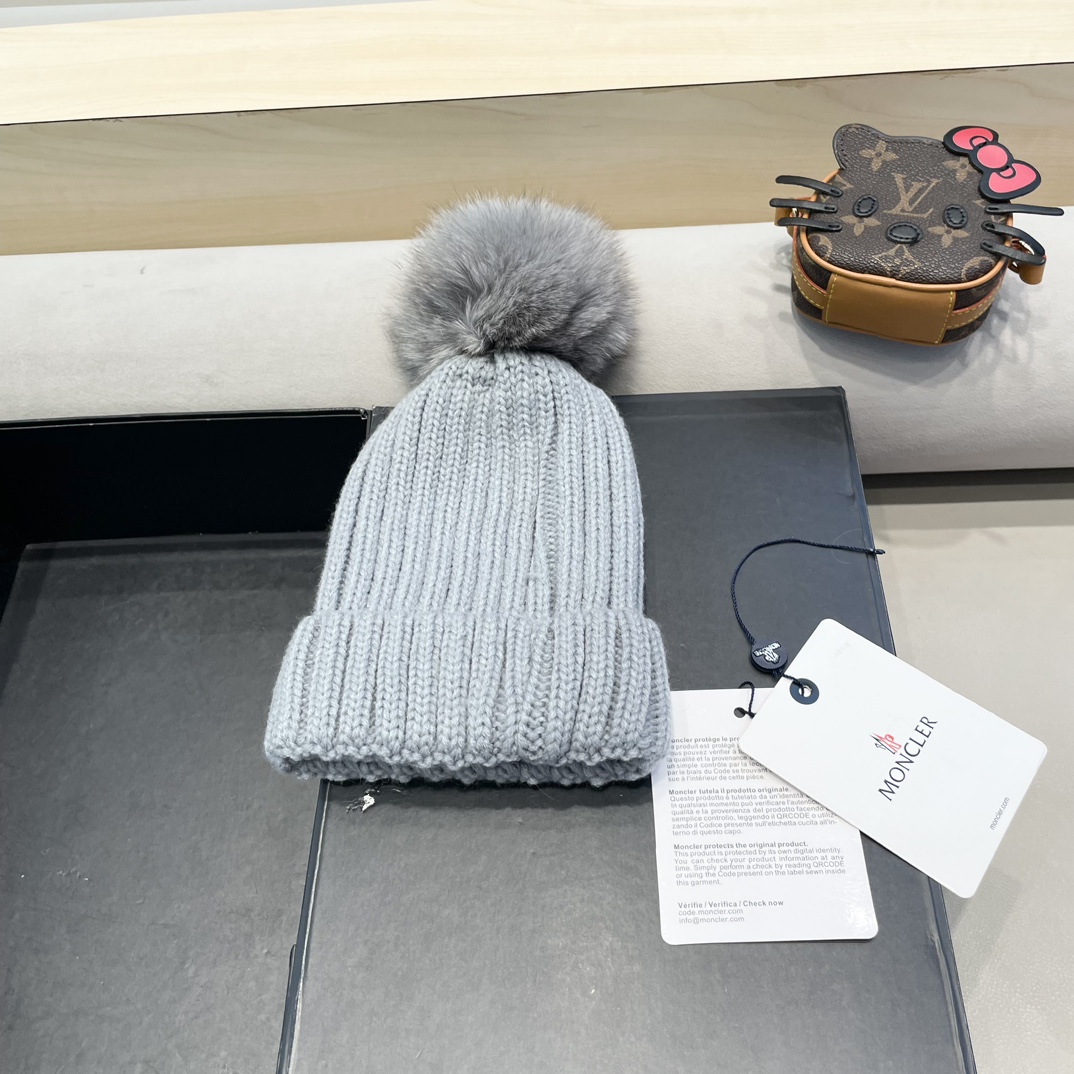  moncler蒙口欧美风格秋冬新款保暖羊毛帽儿童男女款通用版毛线帽冷帽帽子