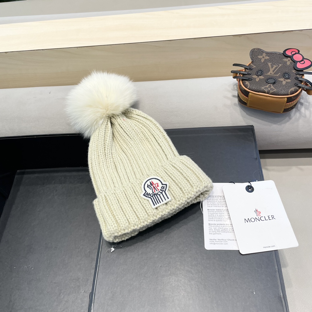  moncler蒙口欧美风格秋冬新款保暖羊毛帽儿童男女款通用版毛线帽冷帽帽子