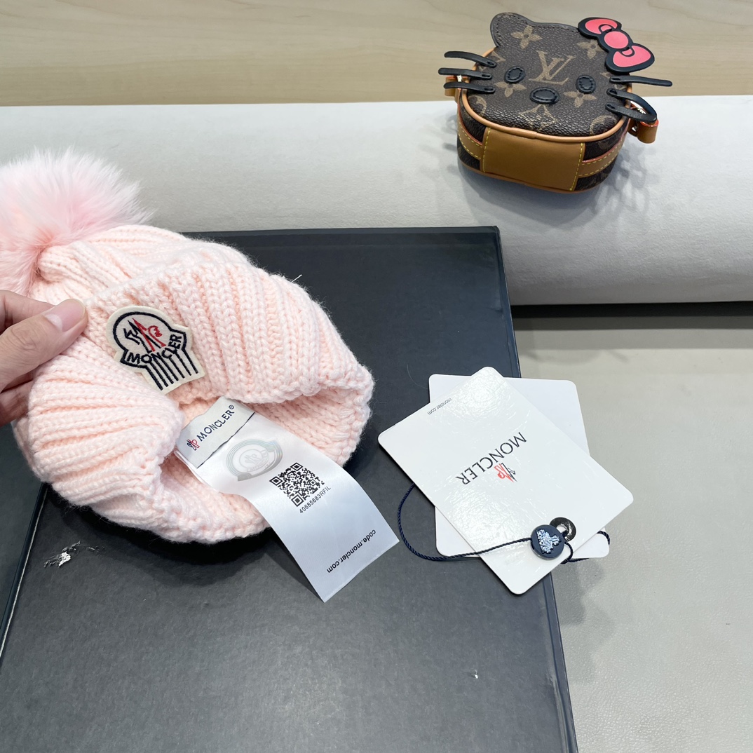  moncler蒙口欧美风格秋冬新款保暖羊毛帽儿童男女款通用版毛线帽冷帽帽子
