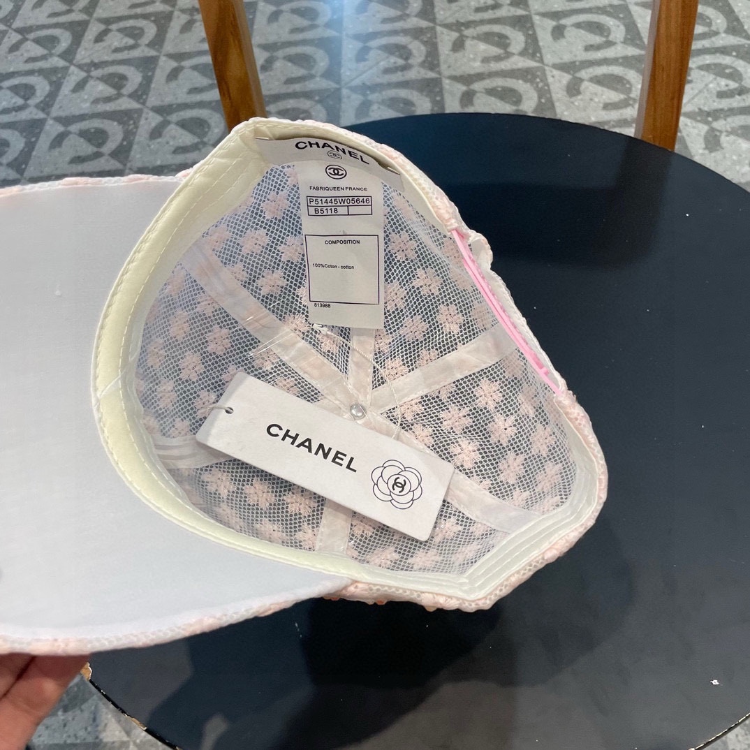  Chanel香奈儿蕾丝鸭舌帽女透气薄款时尚水钻棒球帽防晒遮阳韩版潮帽子夏太阳帽