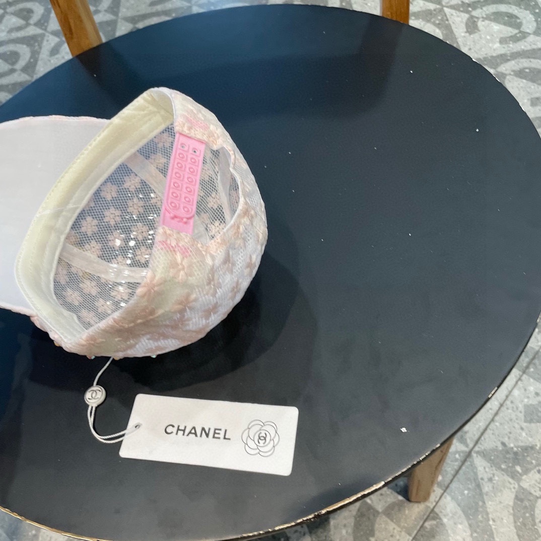  Chanel香奈儿蕾丝鸭舌帽女透气薄款时尚水钻棒球帽防晒遮阳韩版潮帽子夏太阳帽