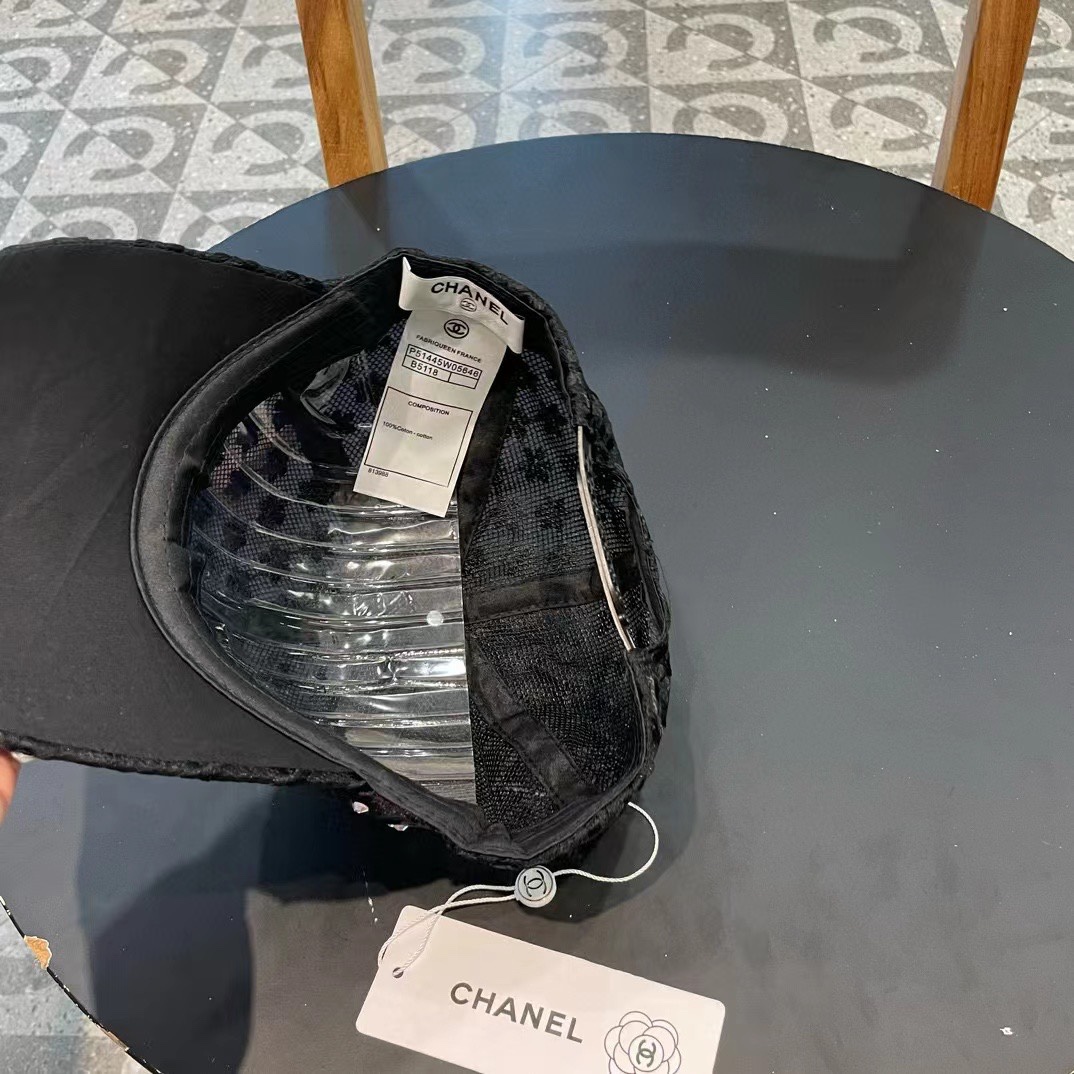  Chanel香奈儿蕾丝鸭舌帽女透气薄款时尚水钻棒球帽防晒遮阳韩版潮帽子夏太阳帽