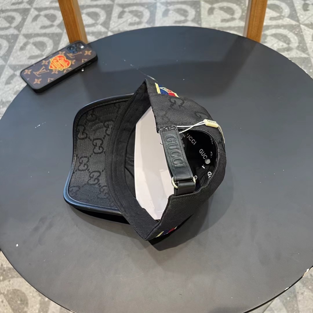   Gucci(古奇)新款原单棒球帽， 金属双G，专柜最新款，11开模订制，正版开模五金，原版帆布料+头