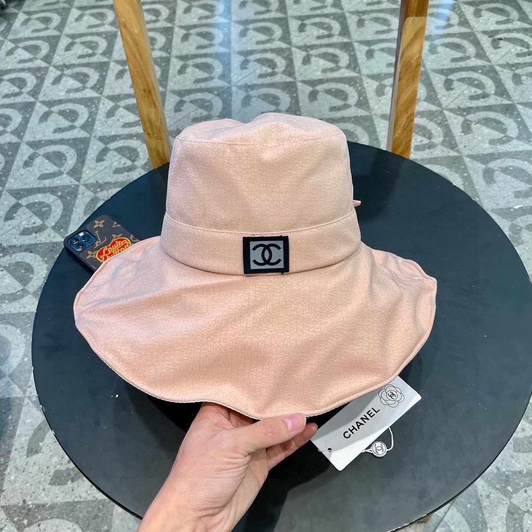  Chanel香奈儿 春夏新款女士渔夫帽韩版蝴蝶结防晒遮阳帽旅游可折叠太阳大檐帽子