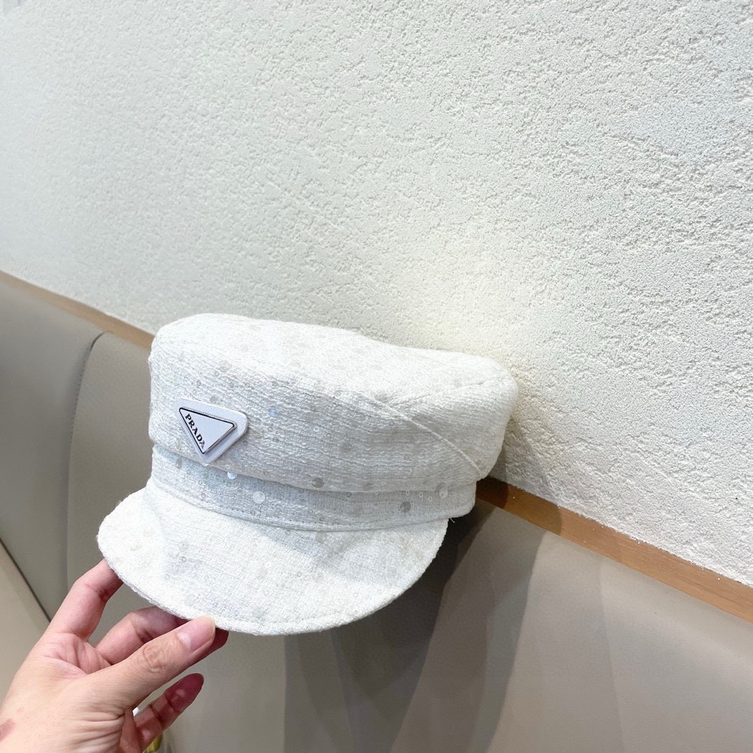  PRADA小香风海军鸭舌帽女春秋新款八角贝雷帽报童画家帽英伦韩版潮