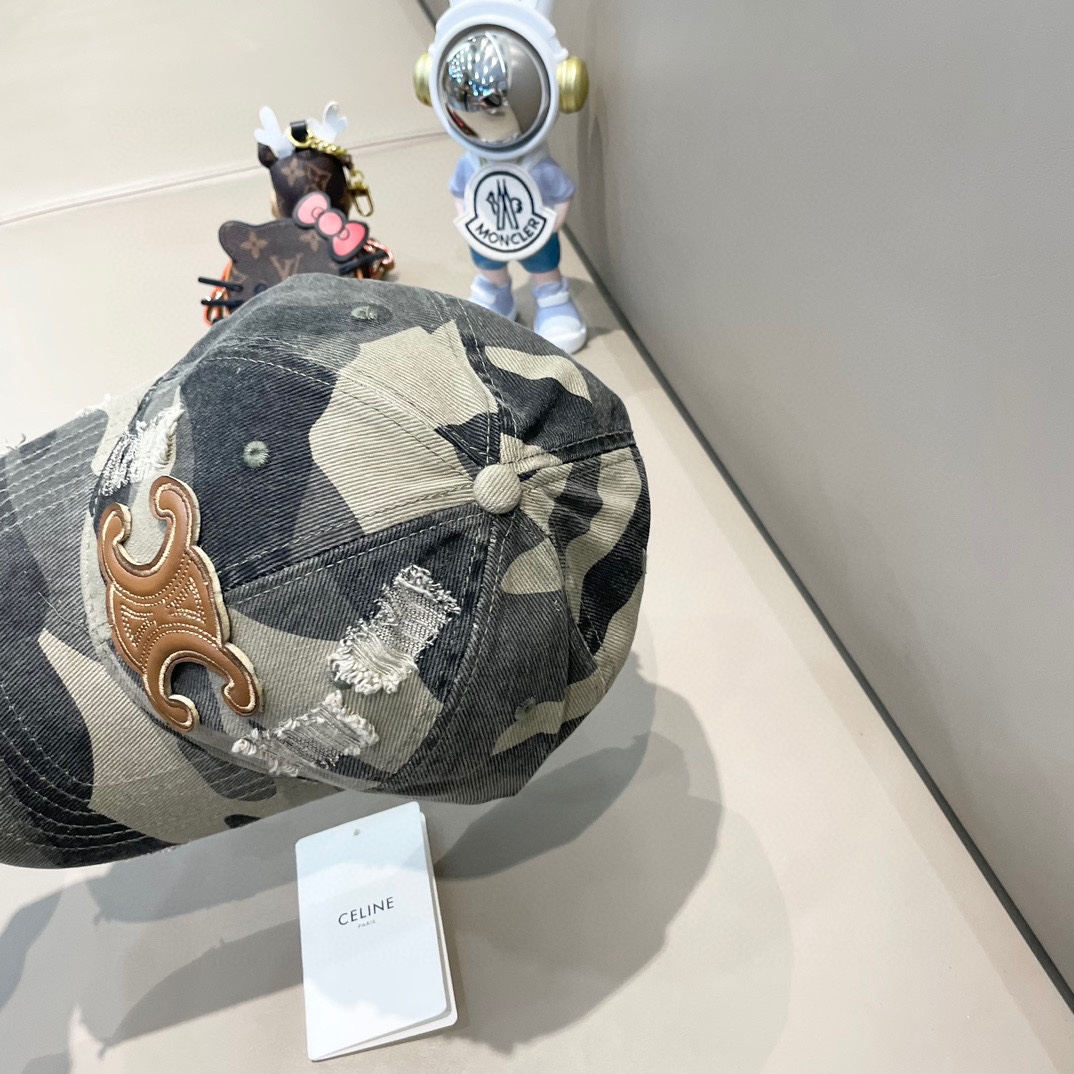  celine塞琳新款高版本炫酷迷彩三角标棒球帽🕋洋气潮品，男女同款！