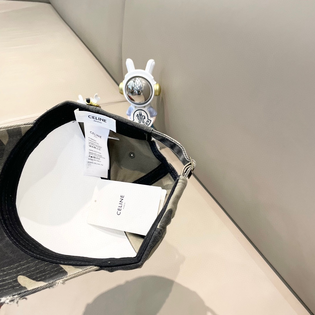  celine塞琳新款高版本炫酷迷彩三角标棒球帽🕋洋气潮品，男女同款！