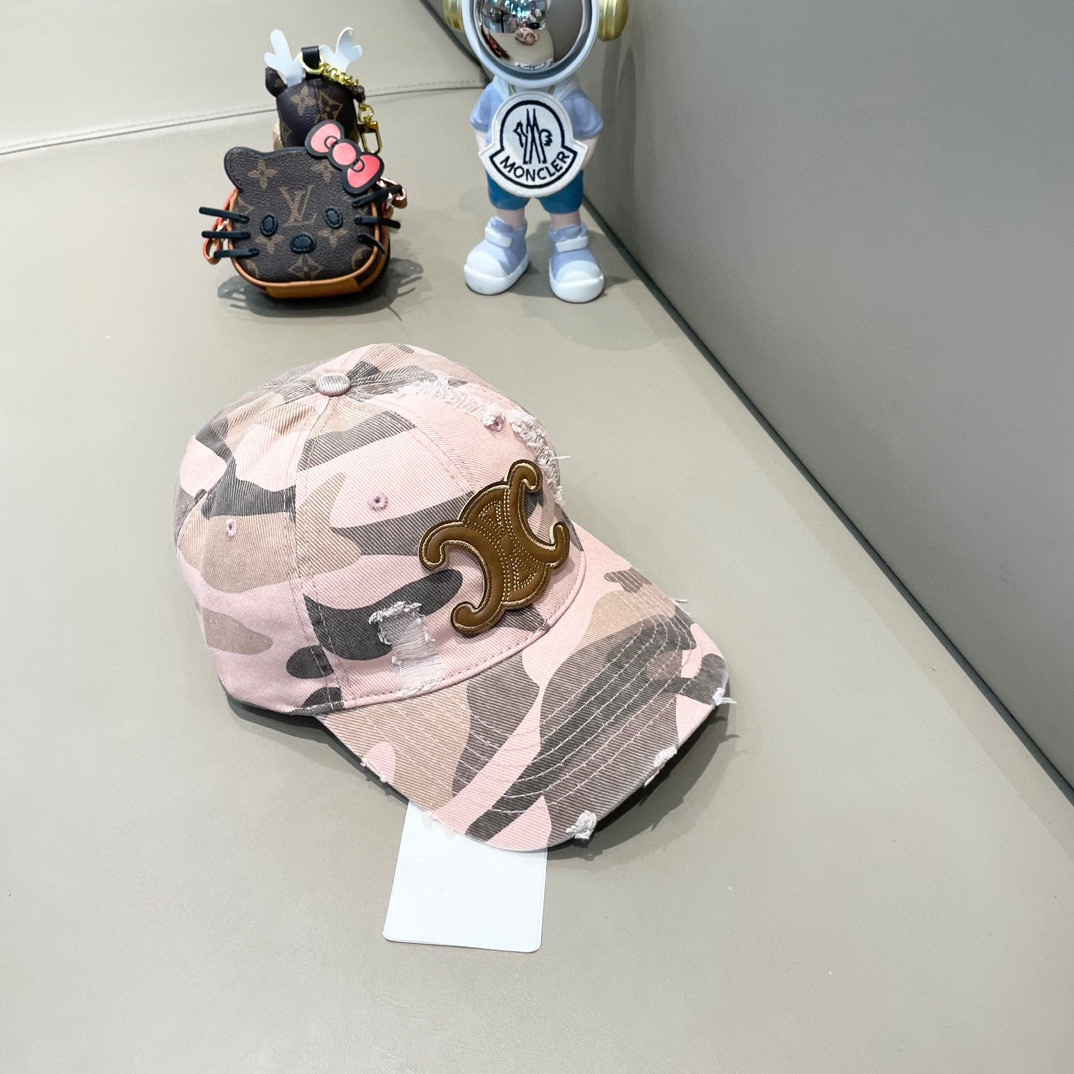  celine塞琳新款高版本炫酷迷彩三角标棒球帽🕋洋气潮品，男女同款！