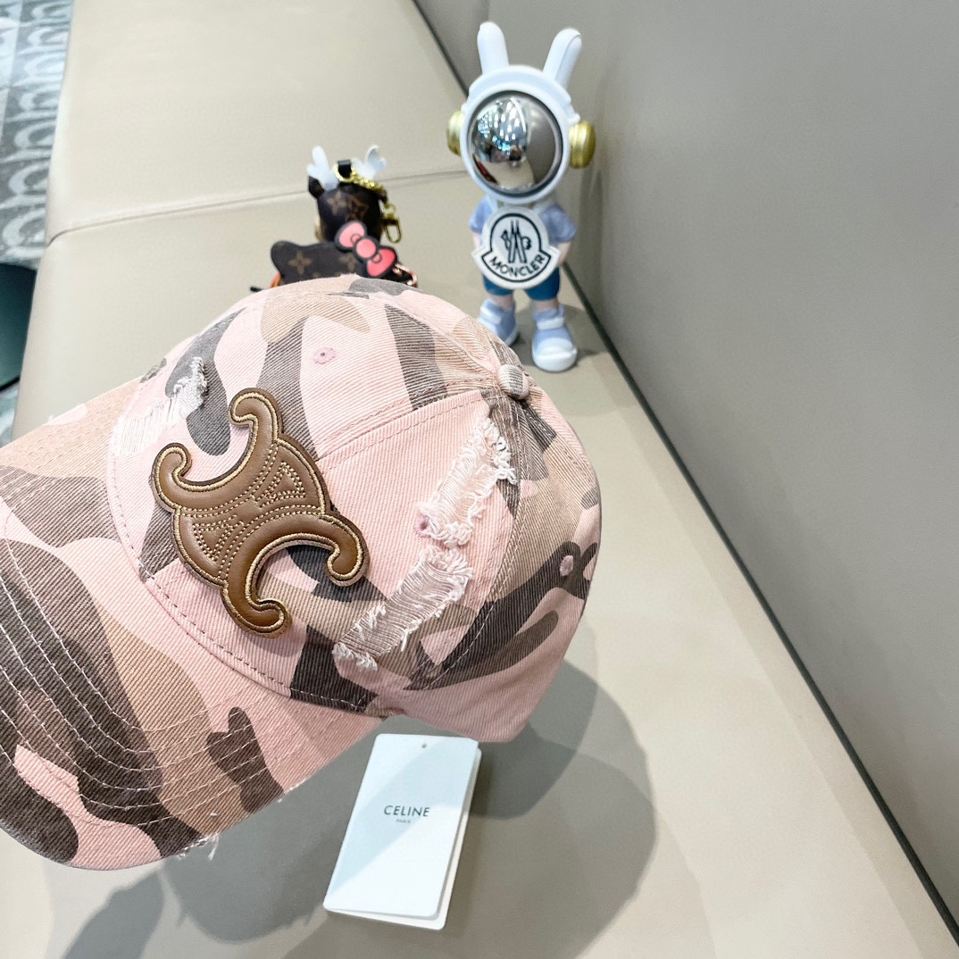  celine塞琳新款高版本炫酷迷彩三角标棒球帽🕋洋气潮品，男女同款！
