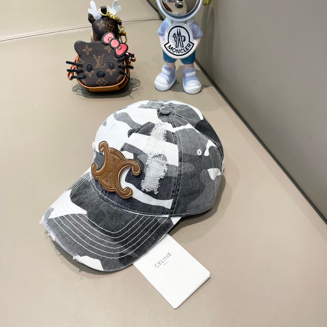  celine塞琳新款高版本炫酷迷彩三角标棒球帽🕋洋气潮品，男女同款！