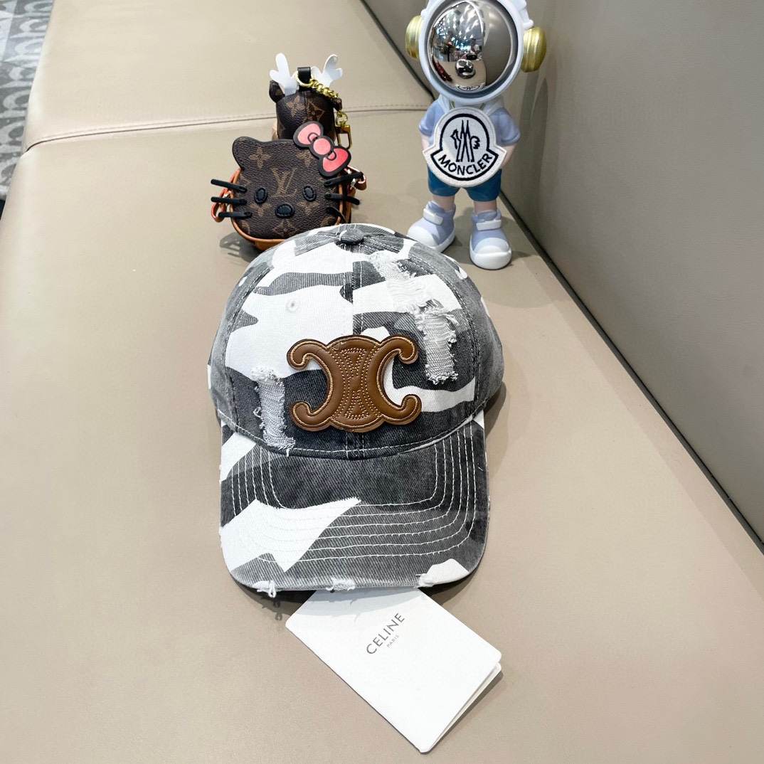  celine塞琳新款高版本炫酷迷彩三角标棒球帽🕋洋气潮品，男女同款！