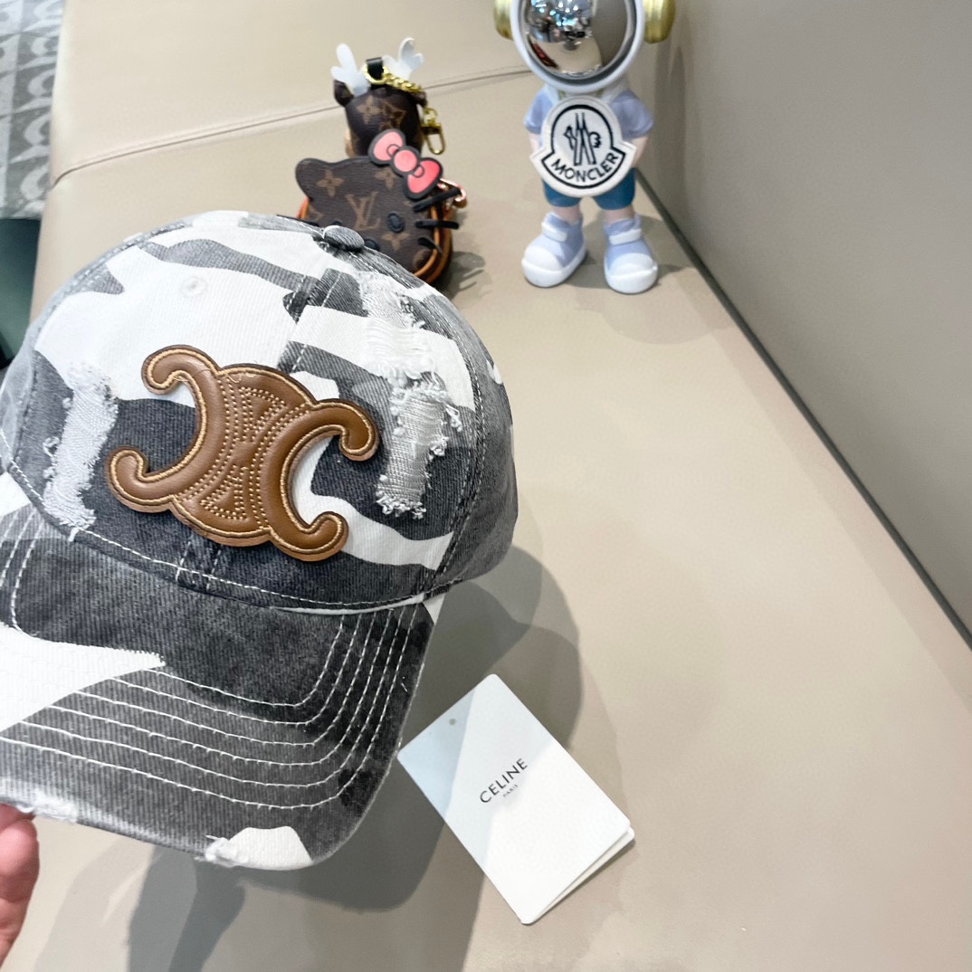  celine塞琳新款高版本炫酷迷彩三角标棒球帽🕋洋气潮品，男女同款！