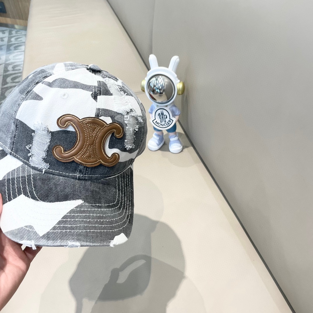  celine塞琳新款高版本炫酷迷彩三角标棒球帽🕋洋气潮品，男女同款！