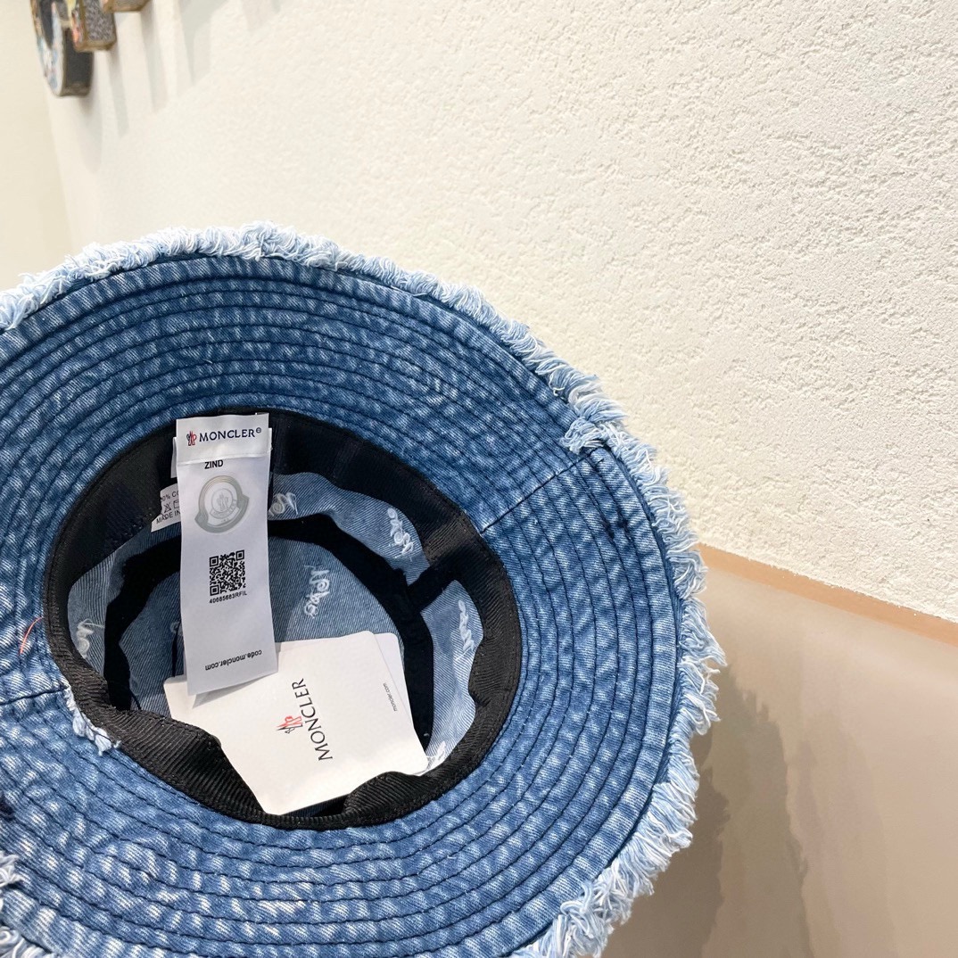    蒙口moncler牛仔渔夫帽，渔夫桶帽，头围57cm