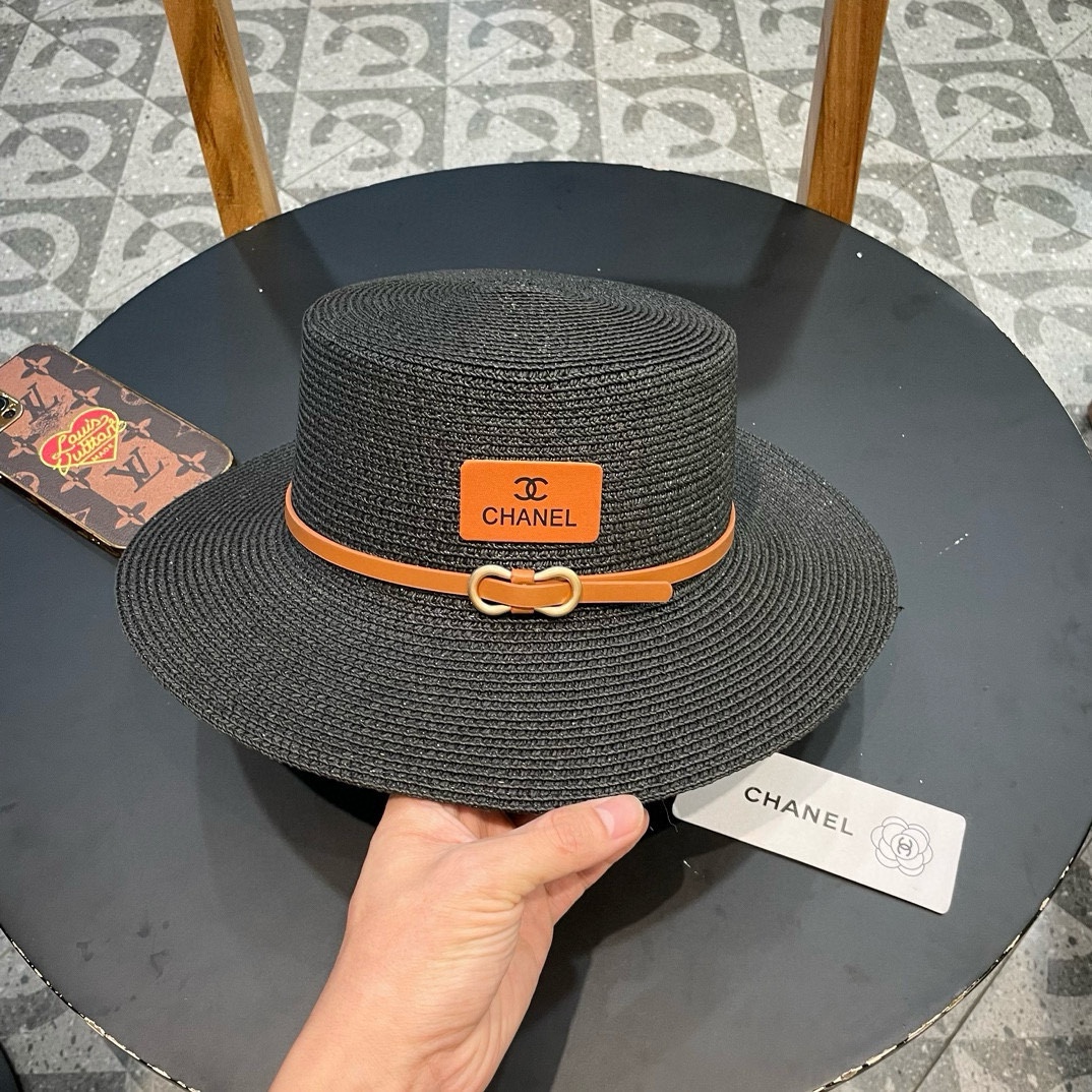  【CHANEL香奈儿】2025新款小香风草编度假风盆帽草帽，大牌风～出街旅行单品