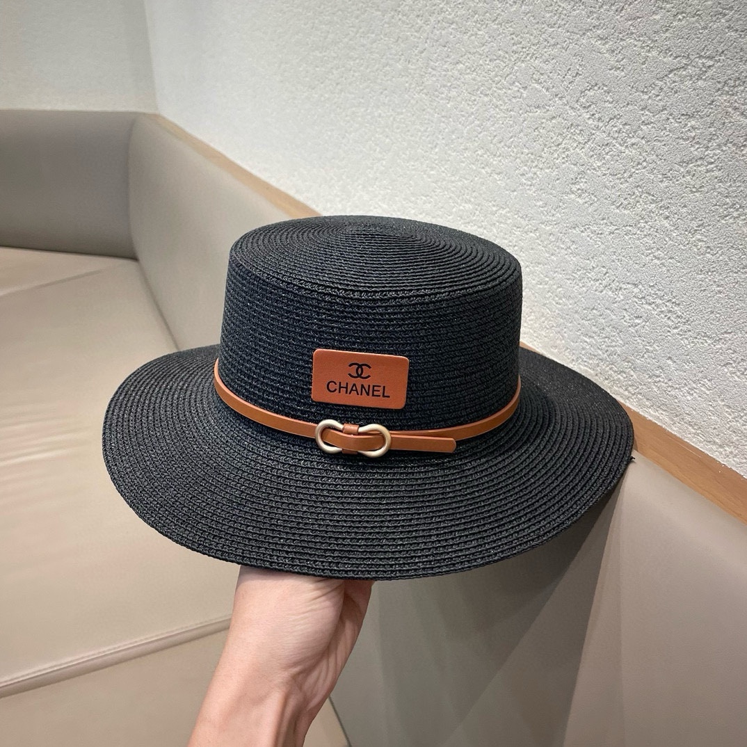  【CHANEL香奈儿】2025新款小香风草编度假风盆帽草帽，大牌风～出街旅行单品