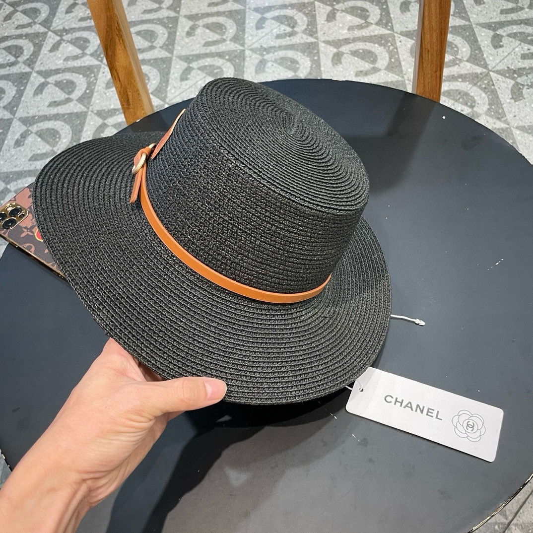  【CHANEL香奈儿】2025新款小香风草编度假风盆帽草帽，大牌风～出街旅行单品