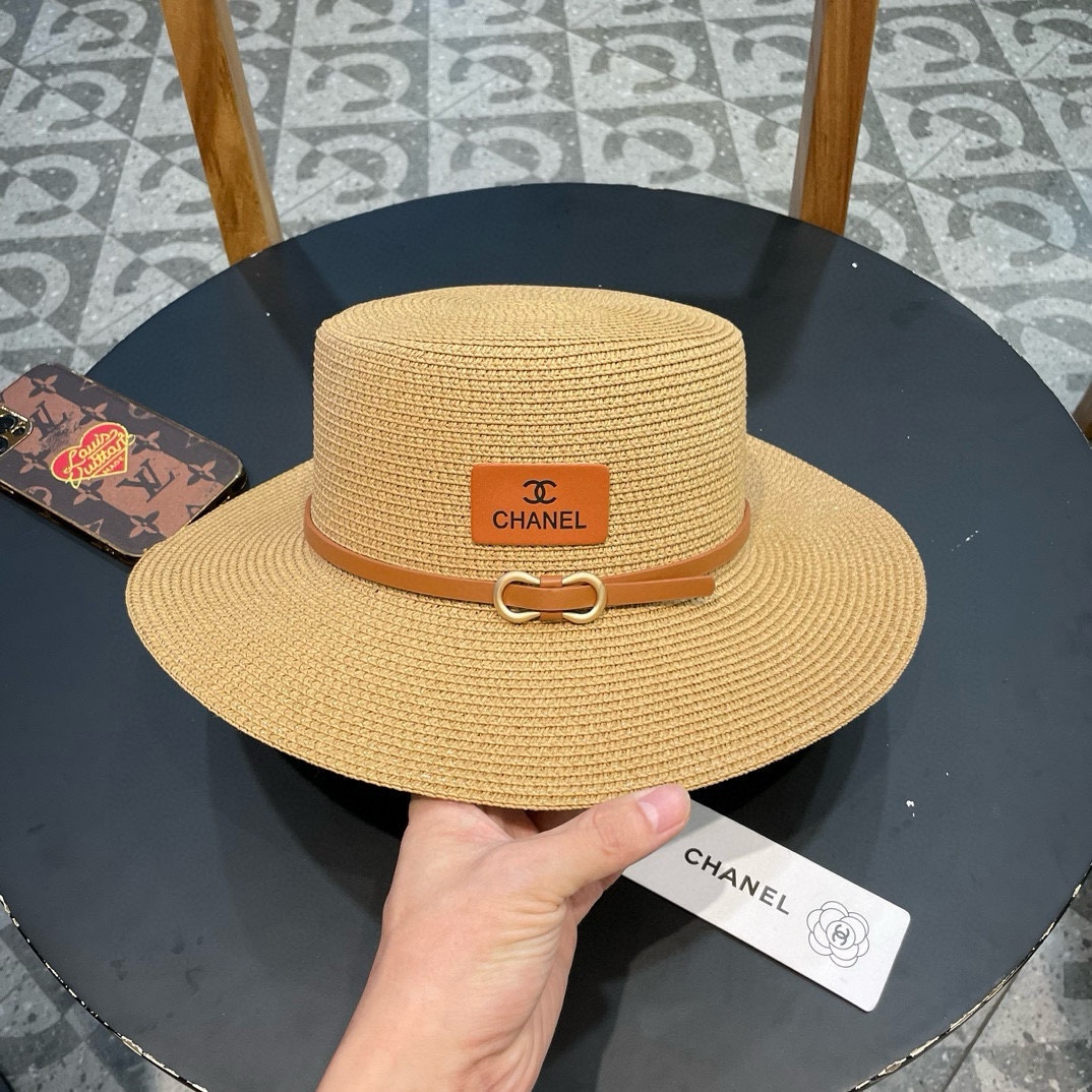 【CHANEL香奈儿】2025新款小香风草编度假风盆帽草帽，大牌风～出街旅行单品