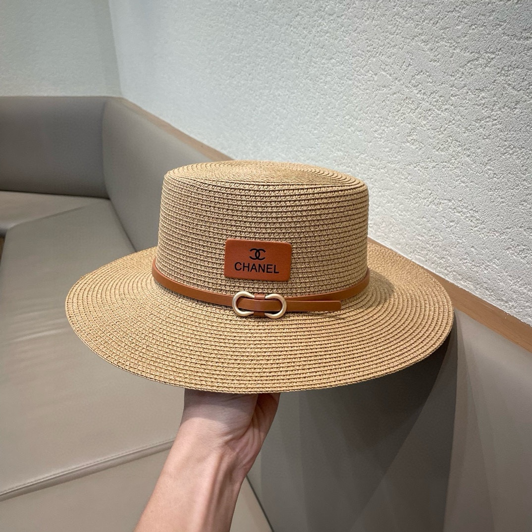  【CHANEL香奈儿】2025新款小香风草编度假风盆帽草帽，大牌风～出街旅行单品