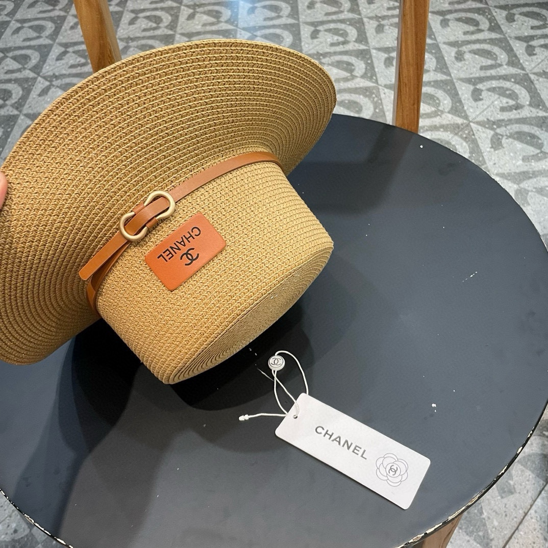  【CHANEL香奈儿】2025新款小香风草编度假风盆帽草帽，大牌风～出街旅行单品