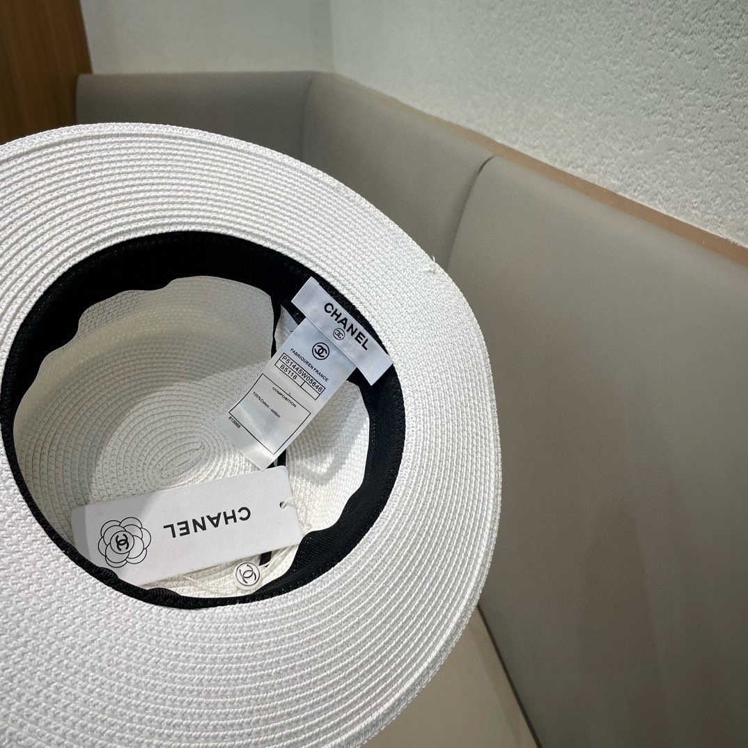  【CHANEL香奈儿】l5新款小香风草编度假风盆帽草帽，大牌风～出街旅行单品