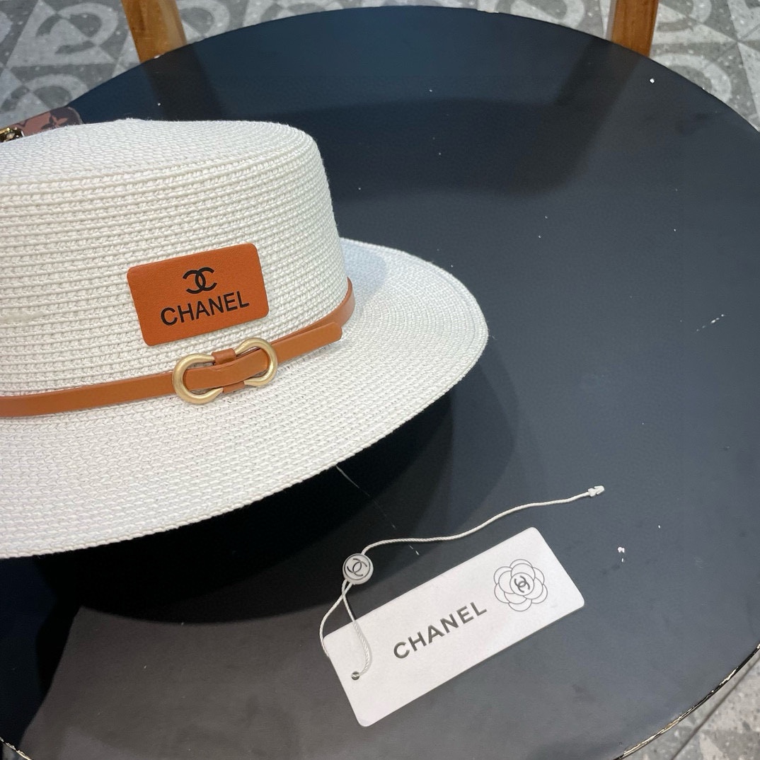  【CHANEL香奈儿】l5新款小香风草编度假风盆帽草帽，大牌风～出街旅行单品