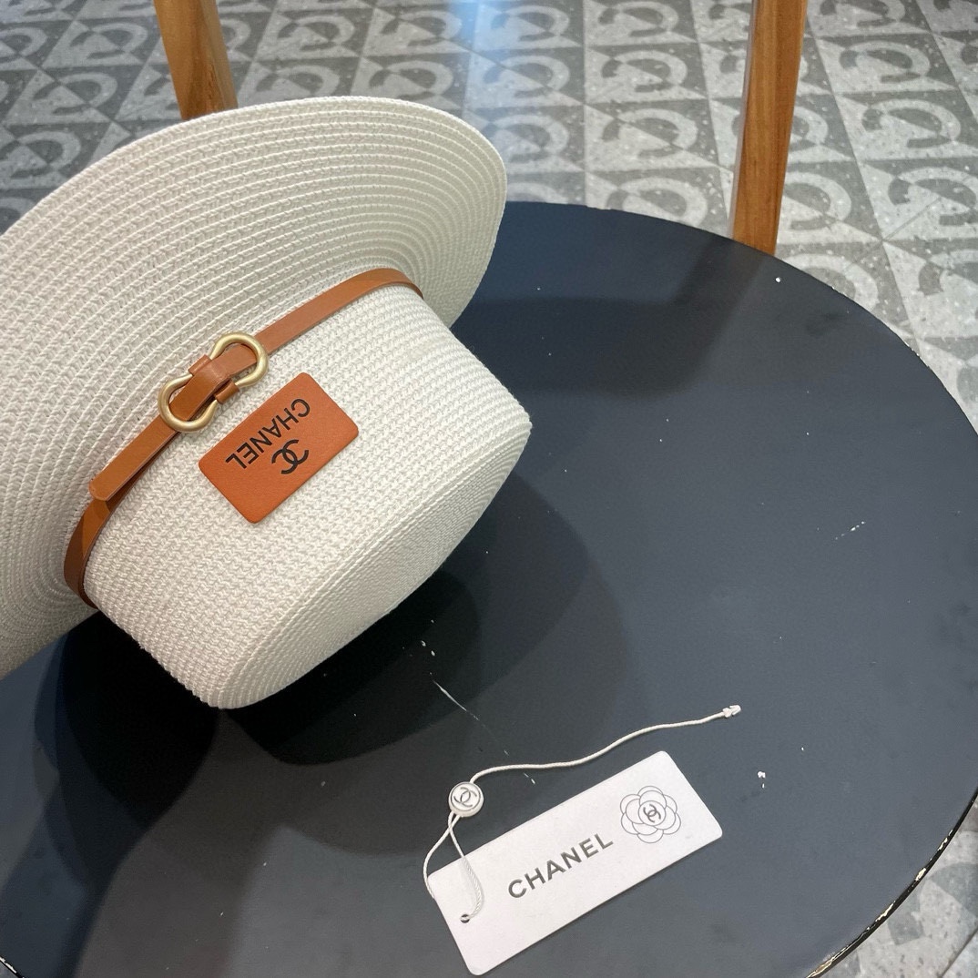  【CHANEL香奈儿】l5新款小香风草编度假风盆帽草帽，大牌风～出街旅行单品