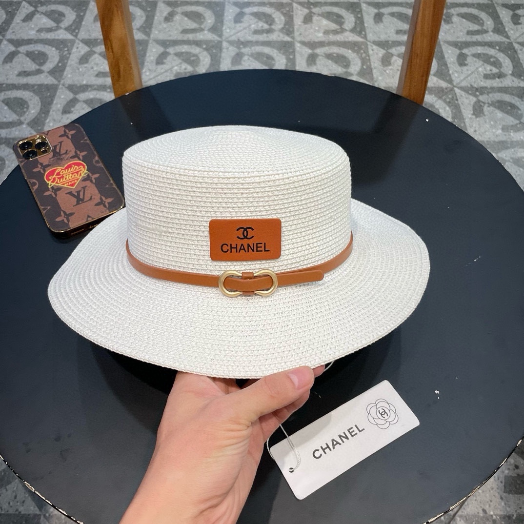  【CHANEL香奈儿】l5新款小香风草编度假风盆帽草帽，大牌风～出街旅行单品