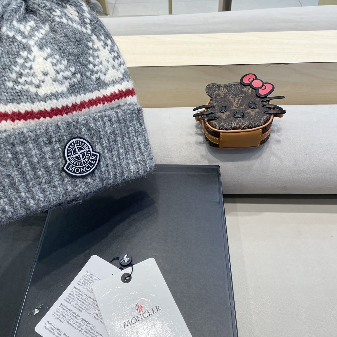 moncler冬季加厚保暖帽子女可爱大毛球针织帽大头围韩版冬天防寒护耳冷帽