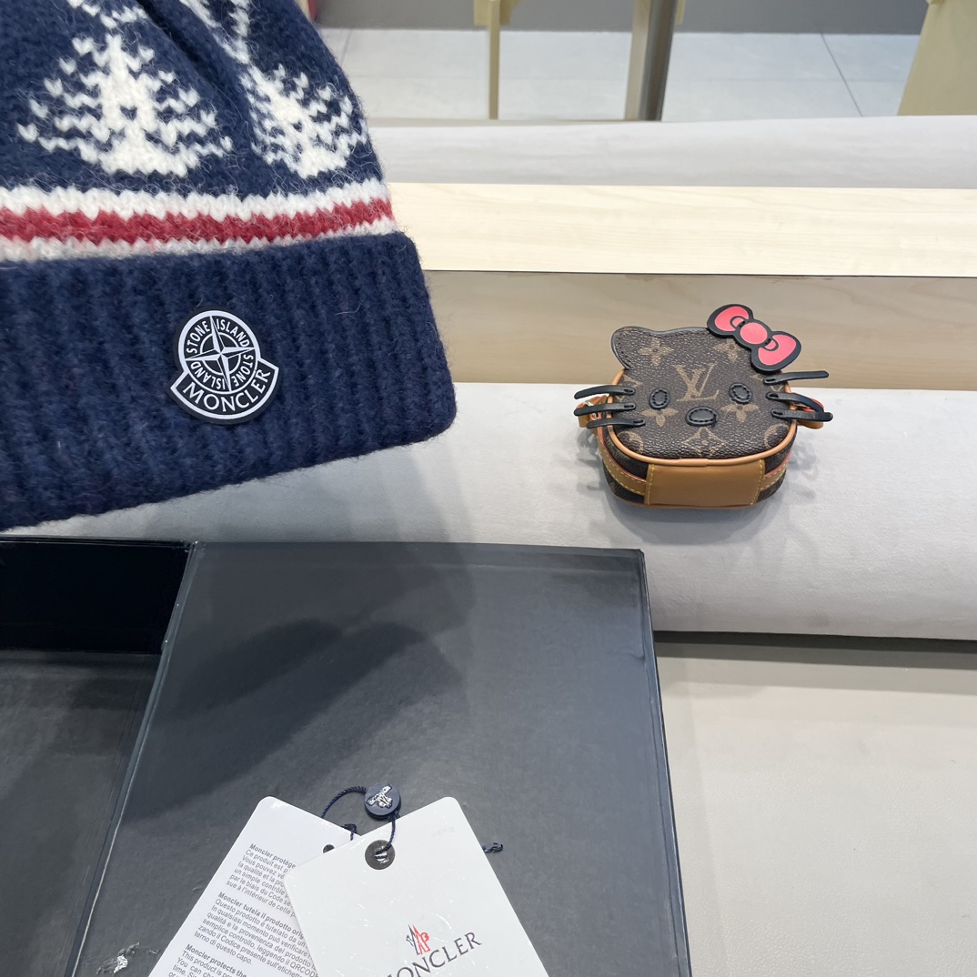 moncler冬季加厚保暖帽子女可爱大毛球针织帽大头围韩版冬天防寒护耳冷帽