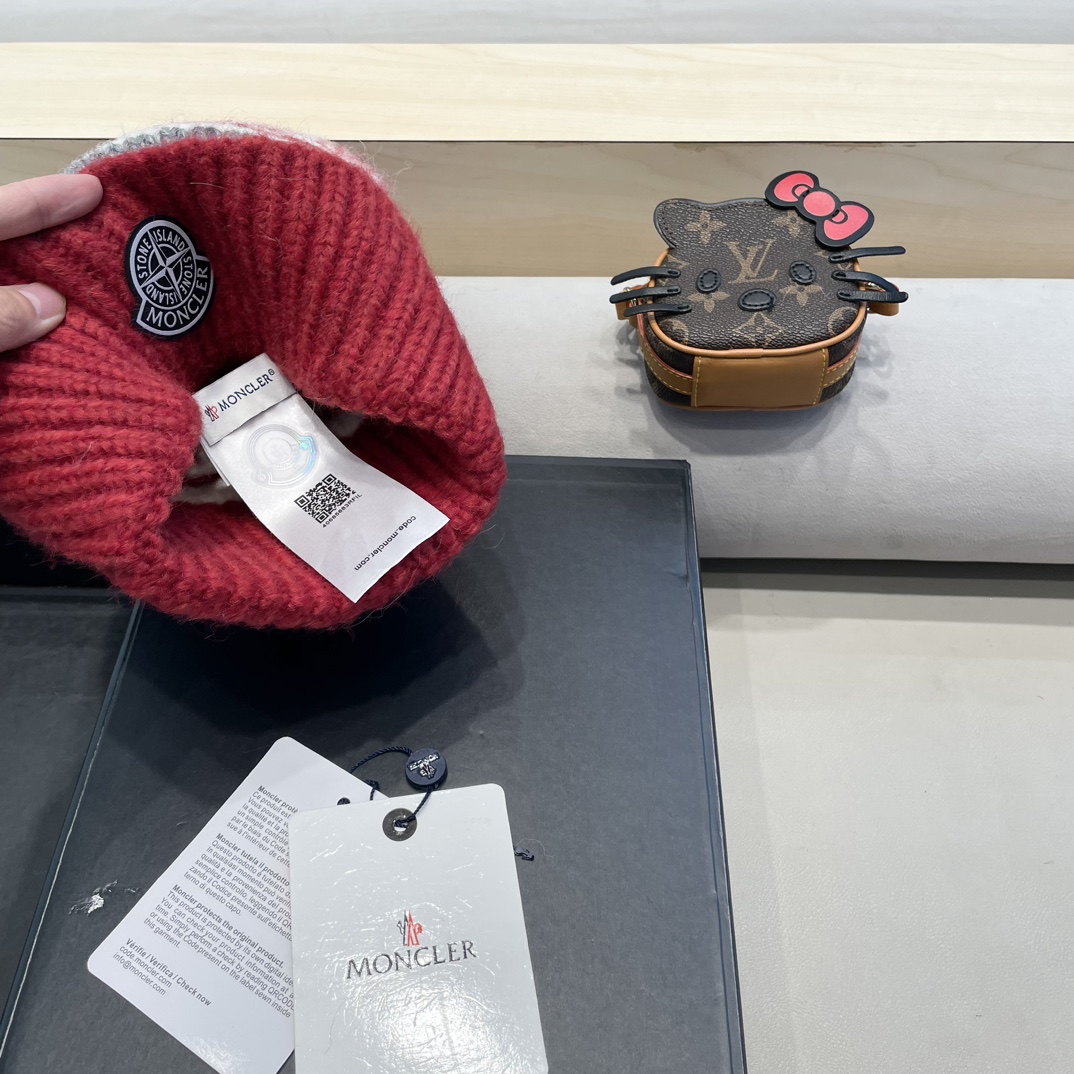 moncler冬季加厚保暖帽子女可爱大毛球针织帽大头围韩版冬天防寒护耳冷帽