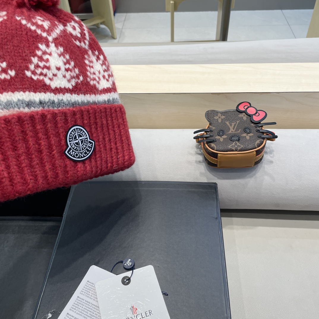 moncler冬季加厚保暖帽子女可爱大毛球针织帽大头围韩版冬天防寒护耳冷帽