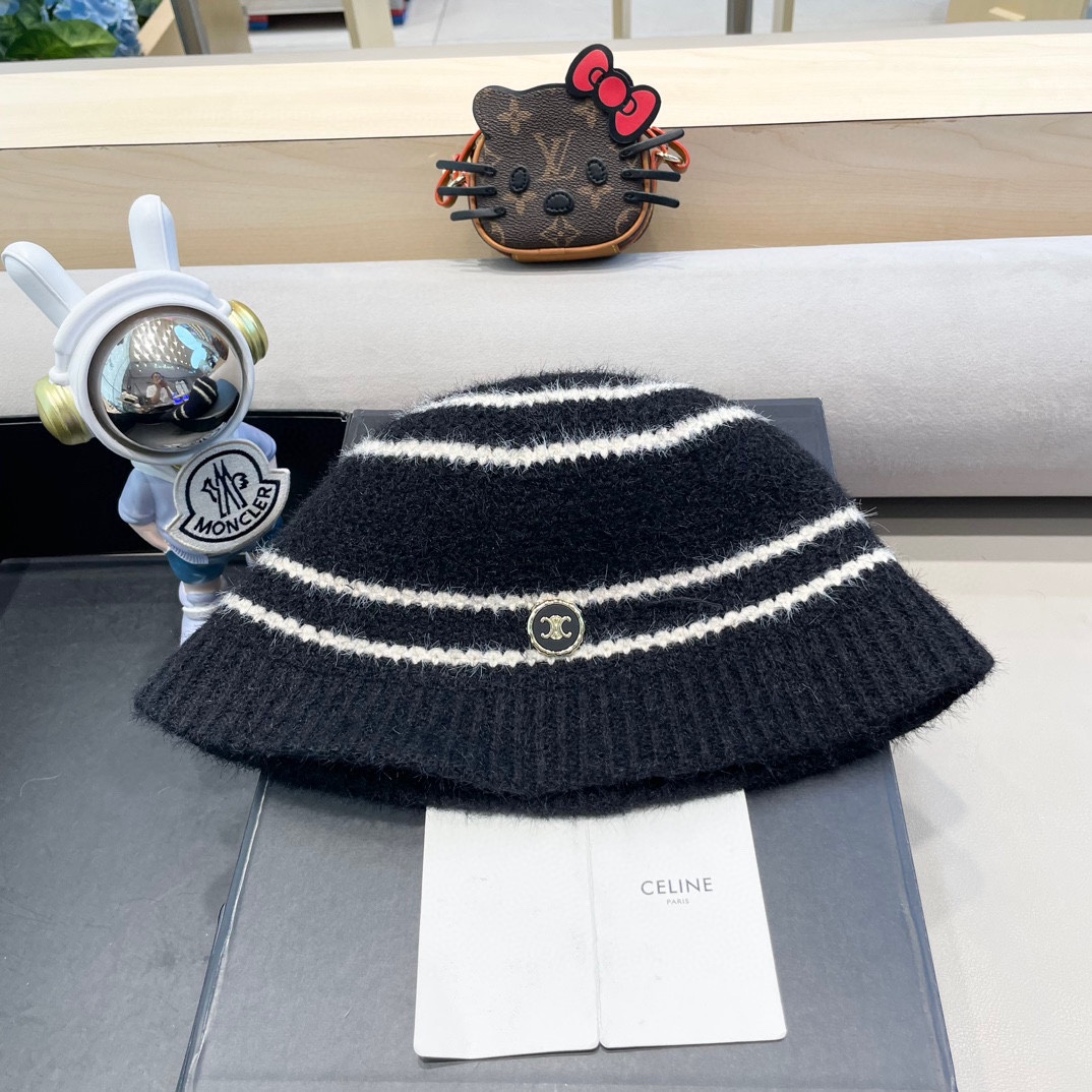 NO:214719,celine striped color-blocked rabbit wool knitted bucket fisherman hat women autumn and winter internet celebrity warm face small basin hat fisherman hat baseball hat knitted hat, hat, celine, espadrilles, hats19860909celine条纹拼色兔毛针织水桶渔夫帽子女秋冬网红保暖显脸小盆帽帽子渔夫帽棒球帽针织帽,帽子,celine,espadrilles,hats,hat