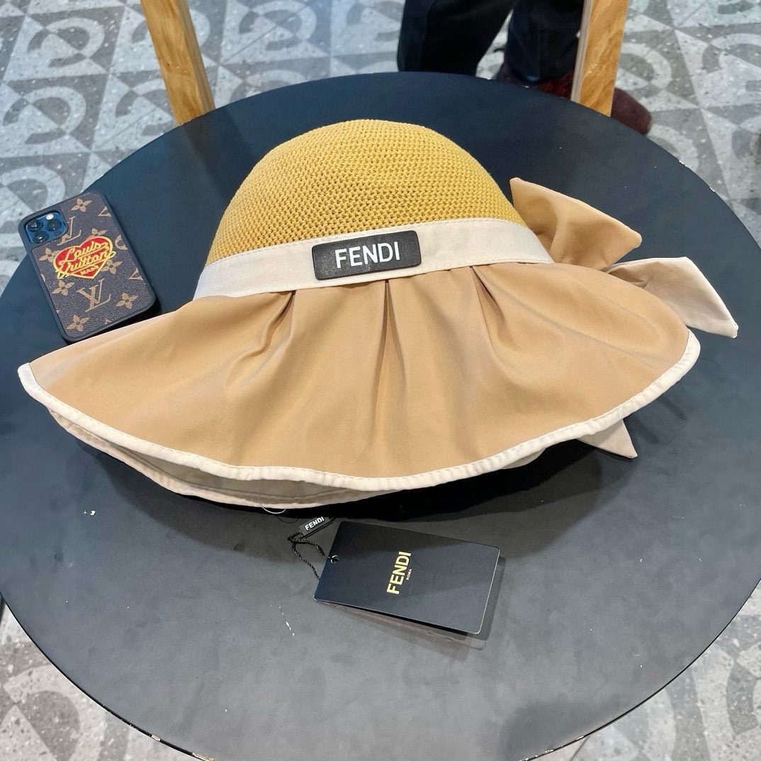 芬迪fendl  新款黑胶遮阳帽女款夏防紫外线遮阳防晒帽高级感