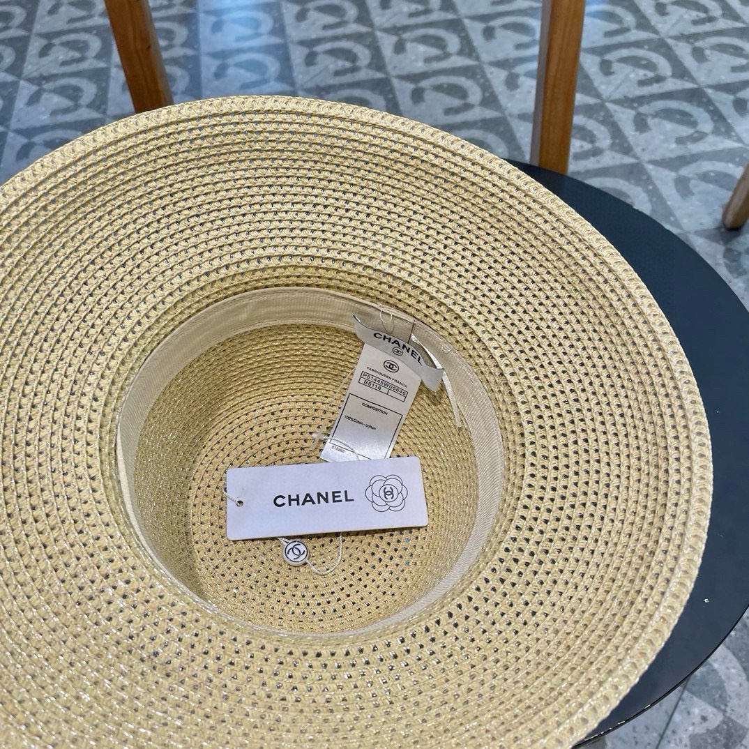   Chanel香奈儿草帽，防晒遮阳帽，头围57