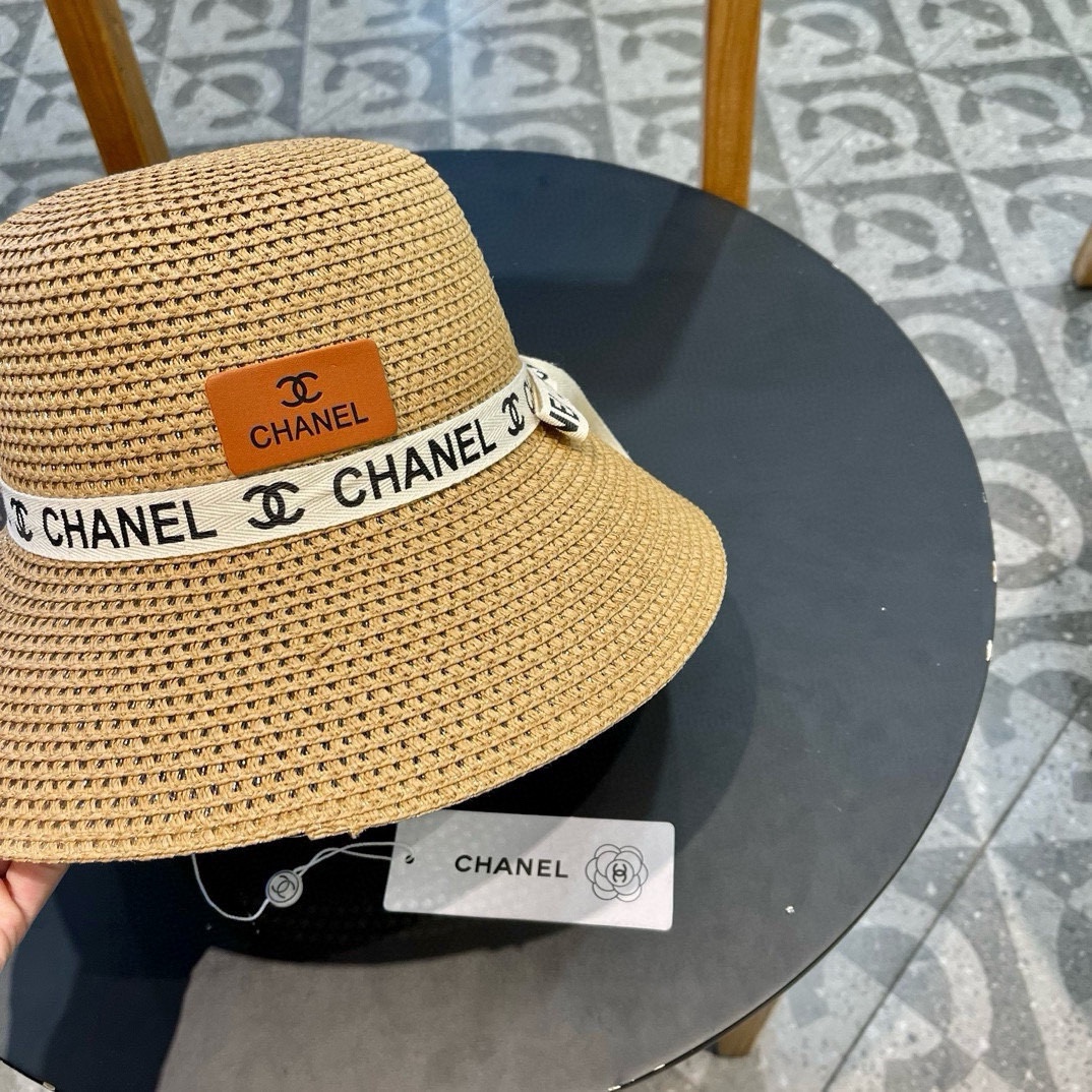   Chanel香奈儿草帽，防晒遮阳帽，头围57