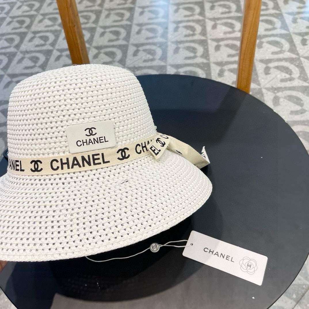   Chanel香奈儿草帽，防晒遮阳帽，头围57