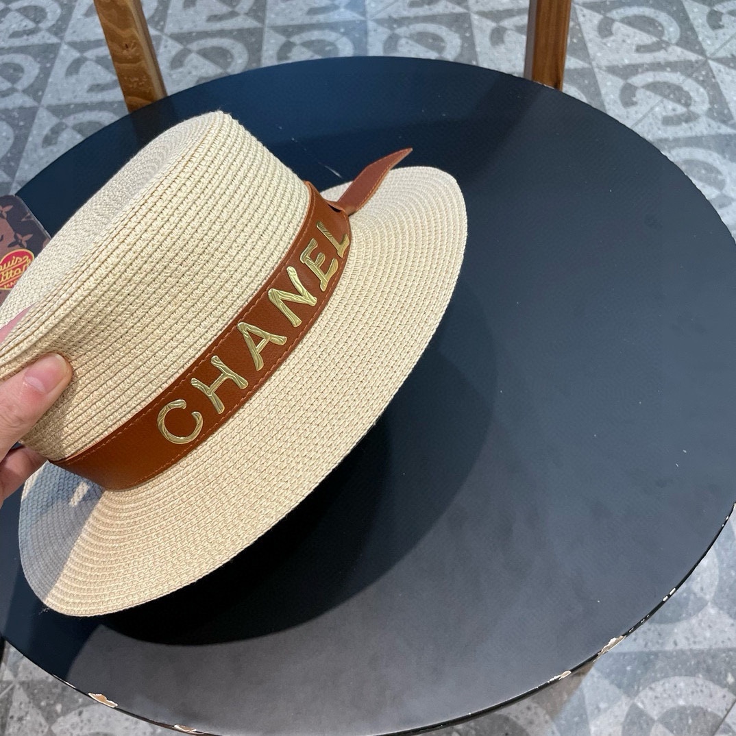   【Chanel香奈儿】2025新款草编大牌皮带编织草帽，度假休闲必备，优雅大方的一款