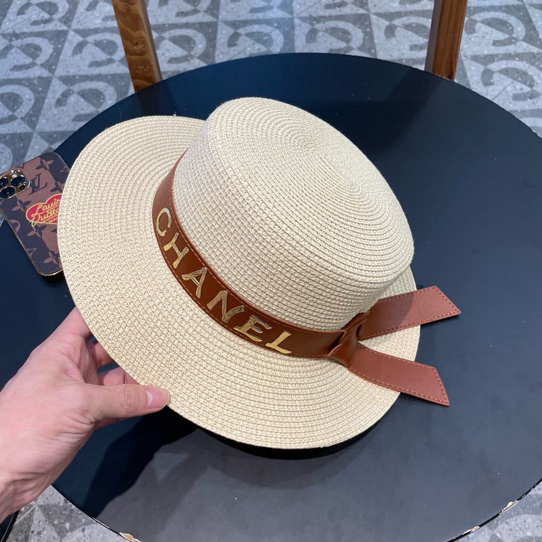   【Chanel香奈儿】2025新款草编大牌皮带编织草帽，度假休闲必备，优雅大方的一款