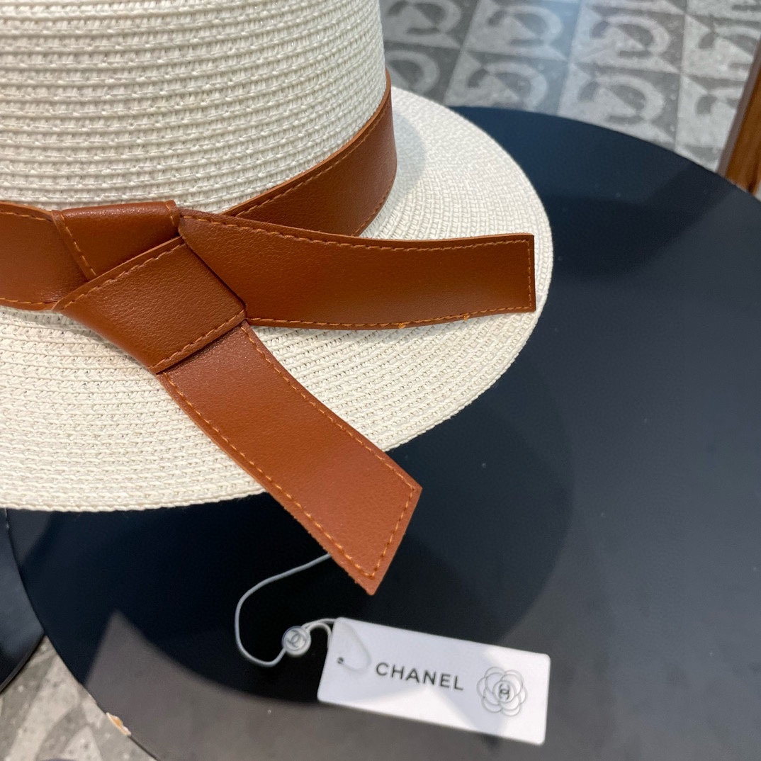   【Chanel香奈儿】2025新款草编大牌皮带编织草帽，度假休闲必备，优雅大方的一款