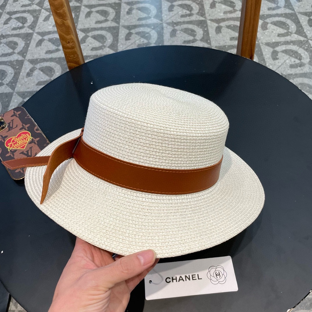   【Chanel香奈儿】2025新款草编大牌皮带编织草帽，度假休闲必备，优雅大方的一款
