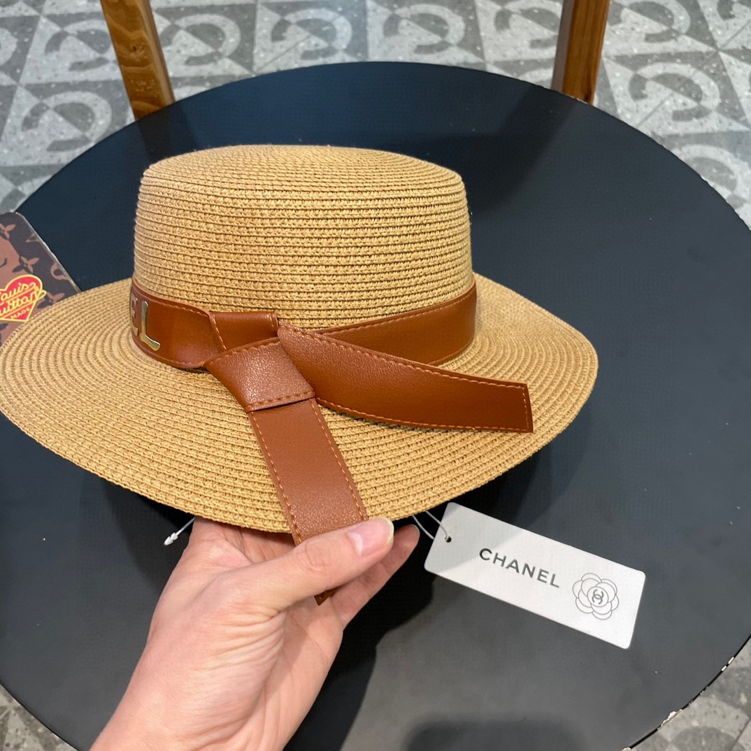   【Chanel香奈儿】2025新款草编大牌皮带编织草帽，度假休闲必备，优雅大方的一款