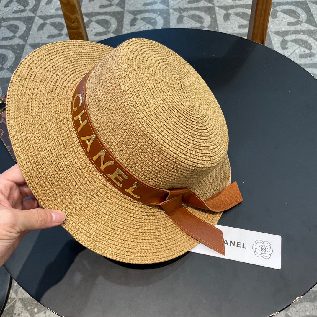   【Chanel香奈儿】2025新款草编大牌皮带编织草帽，度假休闲必备，优雅大方的一款
