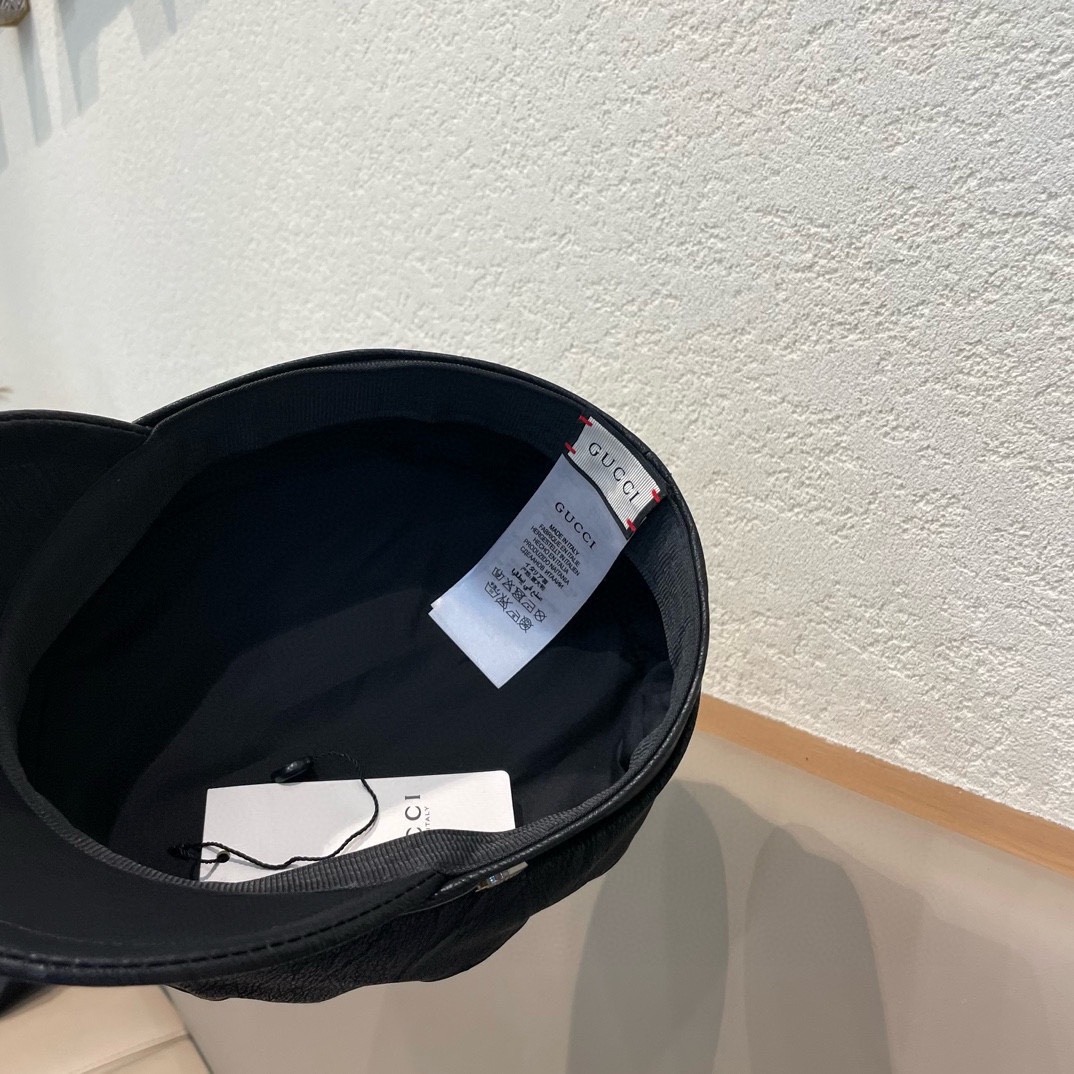 古奇Gucci新款时尚海军帽韩版显脸小平顶帽秋冬百搭皮檐复古英伦报童帽