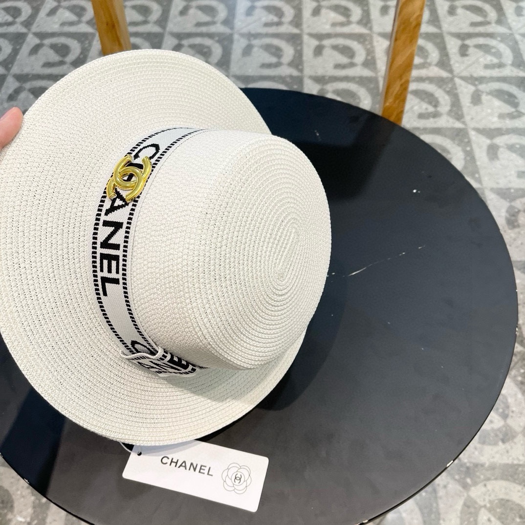 【CHANEL香奈儿】2024新款小香风草编度假风盆帽草帽，大牌风～出街旅行单品