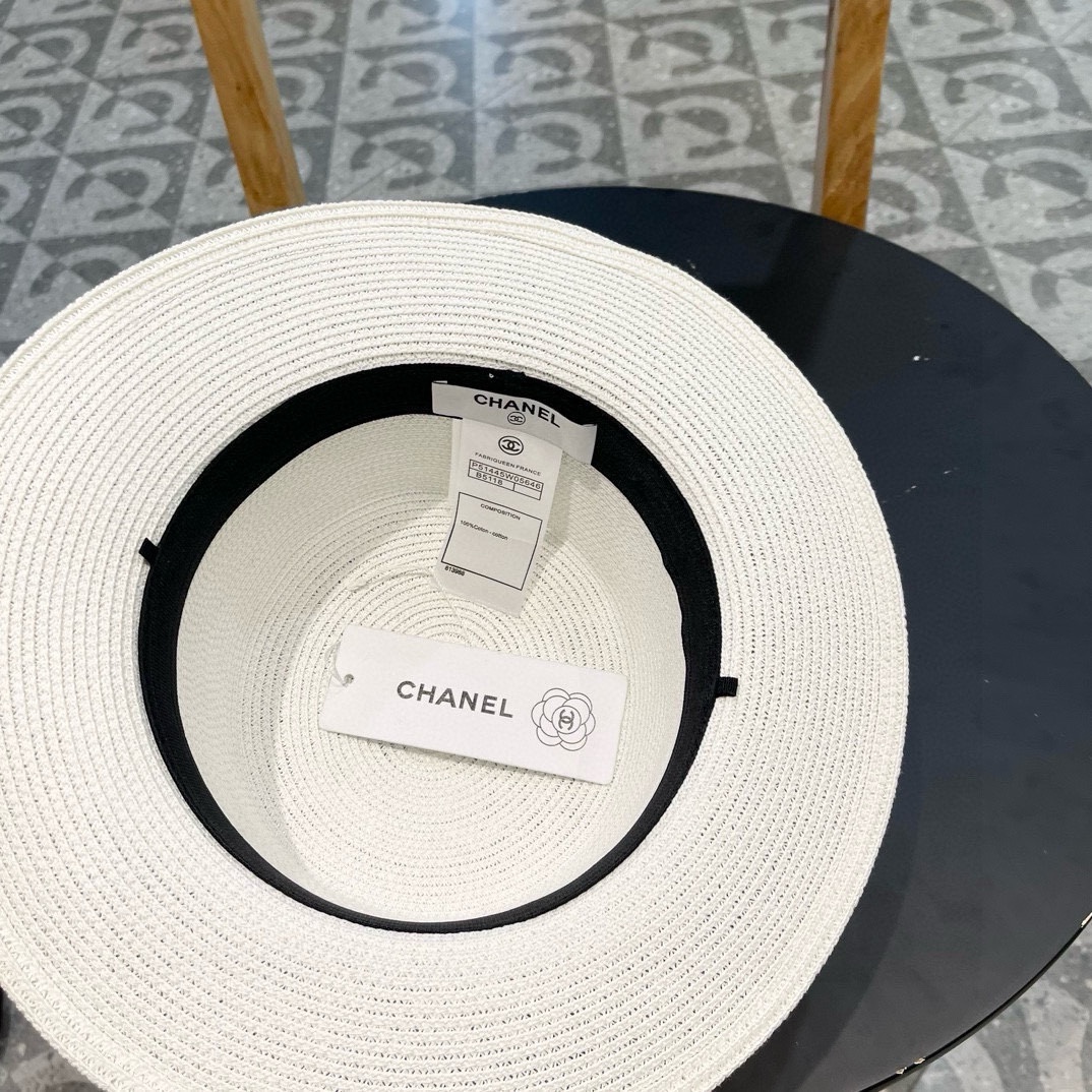 【CHANEL香奈儿】2024新款小香风草编度假风盆帽草帽，大牌风～出街旅行单品