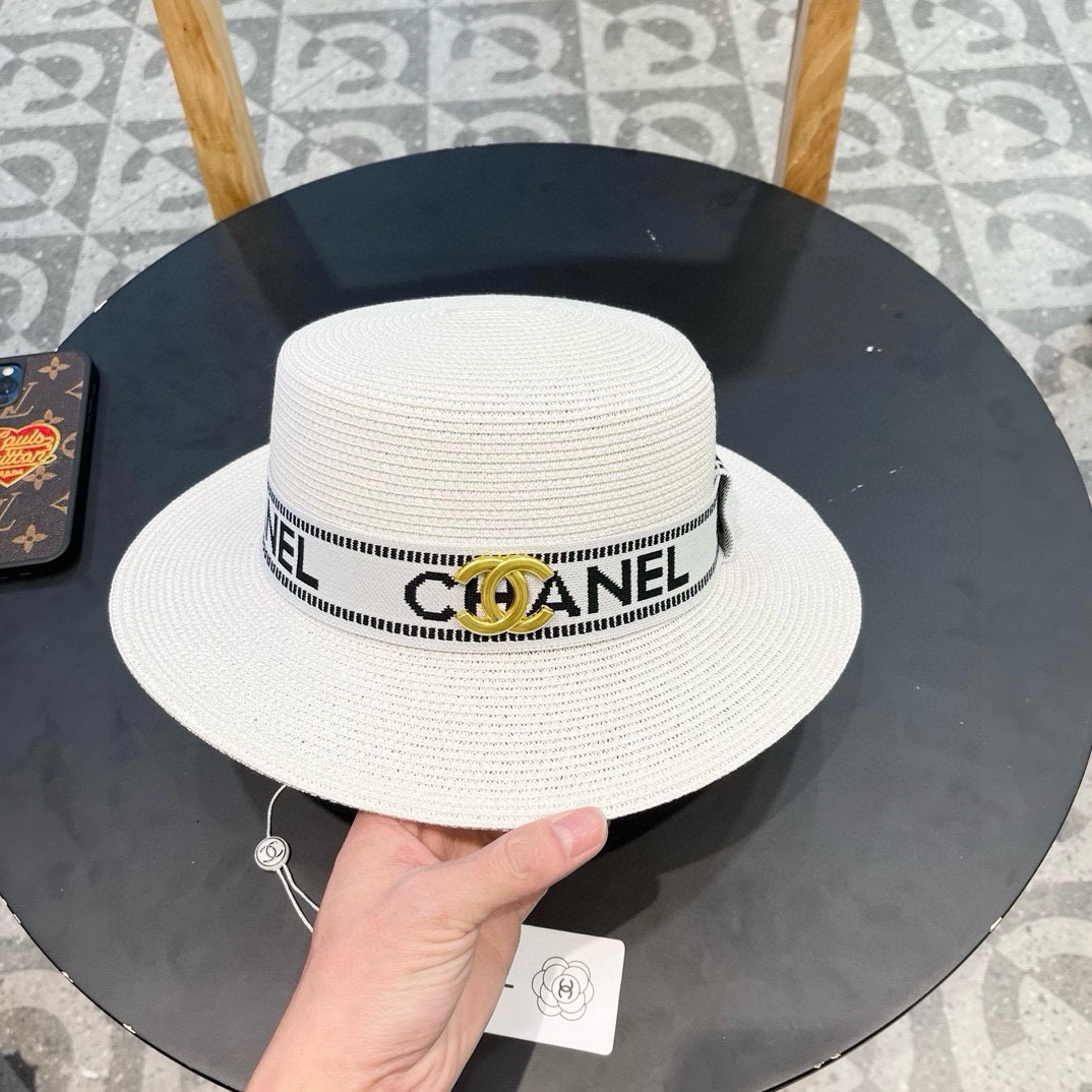 【CHANEL香奈儿】2024新款小香风草编度假风盆帽草帽，大牌风～出街旅行单品