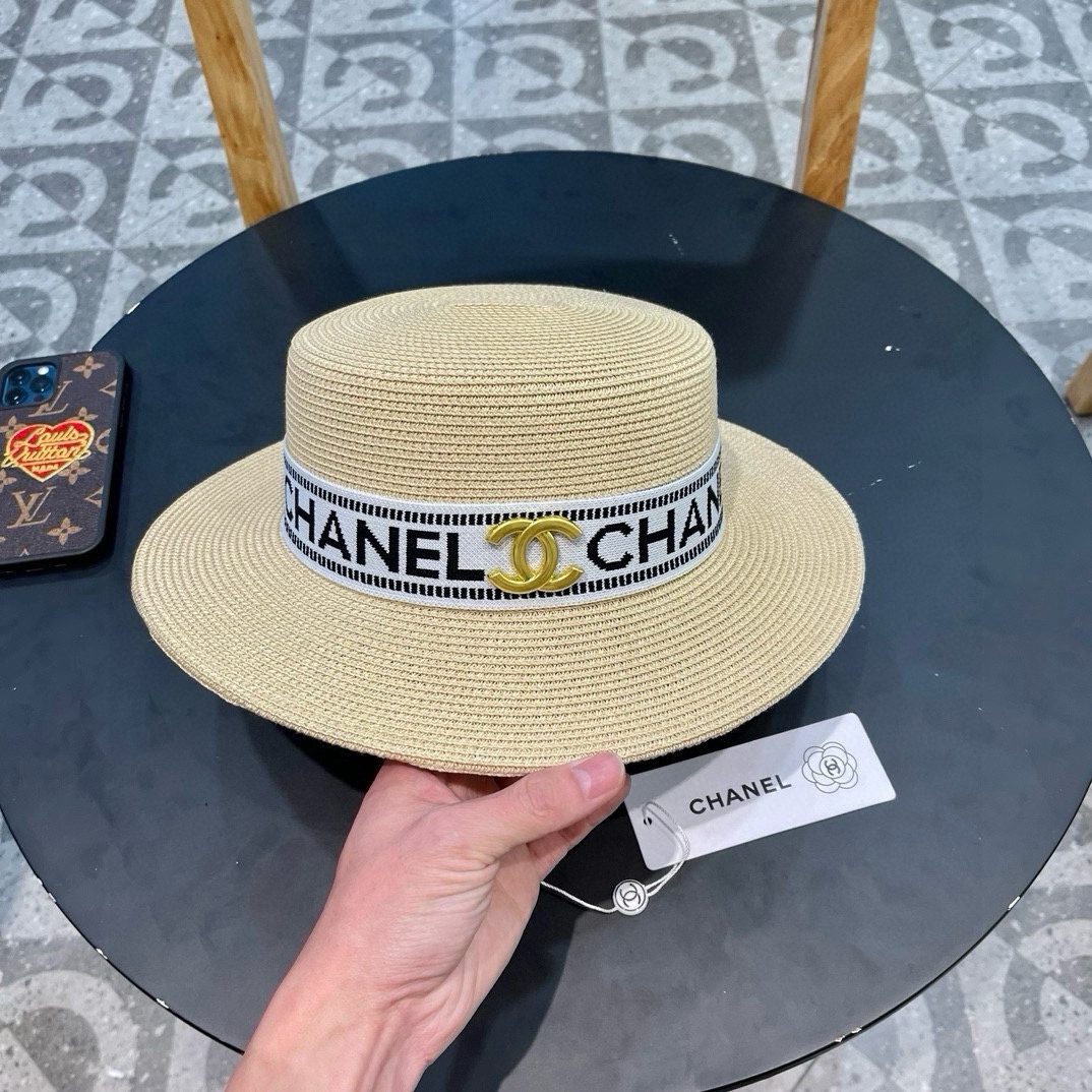 【CHANEL香奈儿】2024新款小香风草编度假风盆帽草帽，大牌风～出街旅行单品